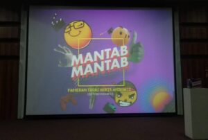 Backdrop pembukaan pameran "Mantab Mantab"